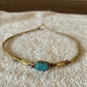 Turquoise and Rust Beaded Necklace